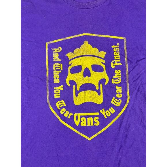 Vintage Vans Purple Skull Crown "Wear To The Finest" T-Shirt XL 90s * - Picture 4 of 9